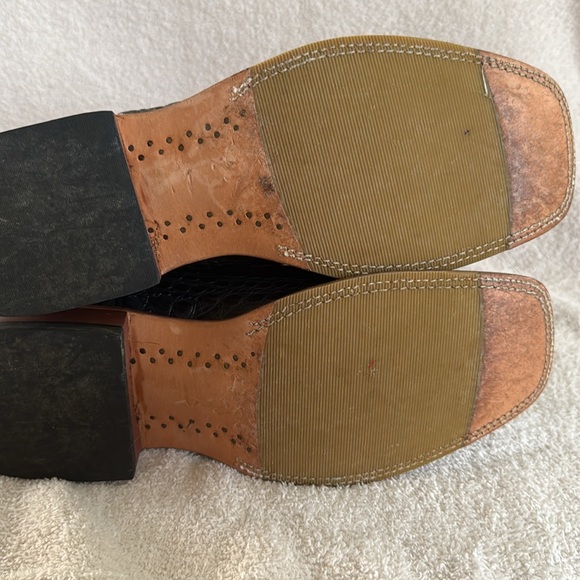 Men's Horse Power Black Caiman Print Boots 13D - Picture 9 of 11